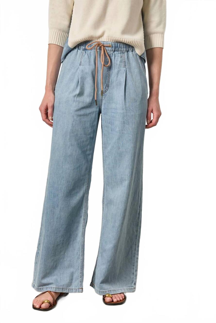 NEW LILLA P cotton denim pant in blue